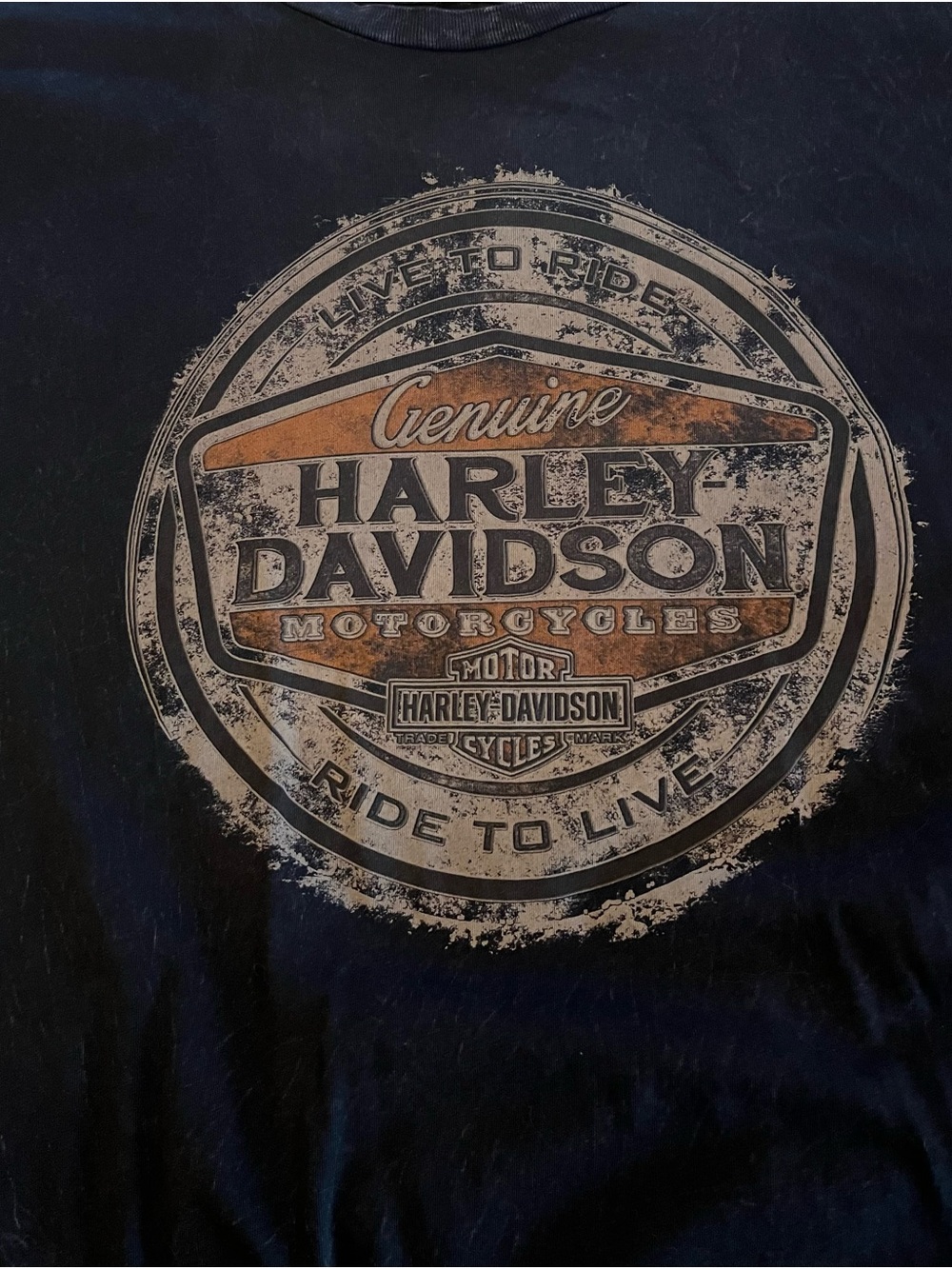 Genuine Harley-Davidson Dark Blue Tee with Vintage Logo